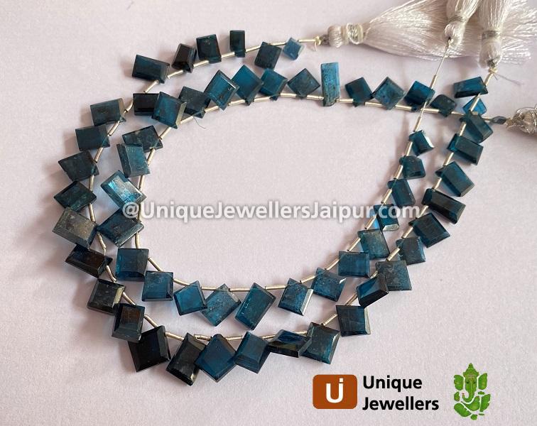 Indigo Kyanite Flat Square Slices Beads